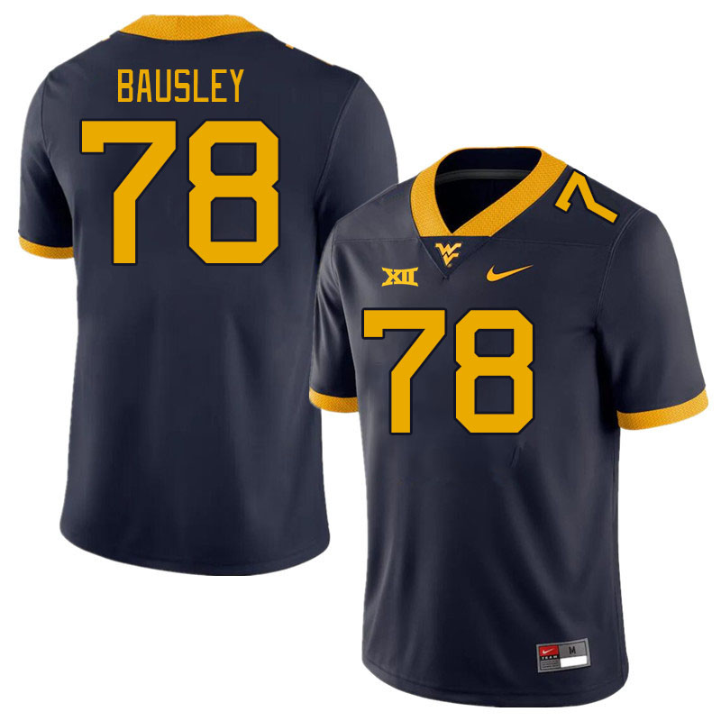 Men #78 Xavier Bausley West Virginia Mountaineers College Football Jerseys Stitched Sale-Navy